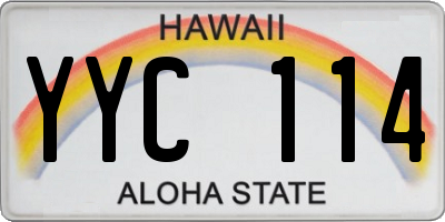 HI license plate YYC114