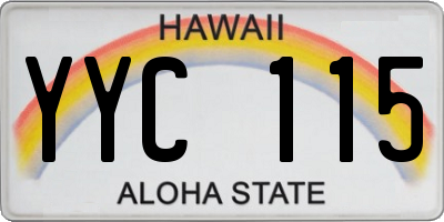 HI license plate YYC115