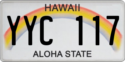 HI license plate YYC117
