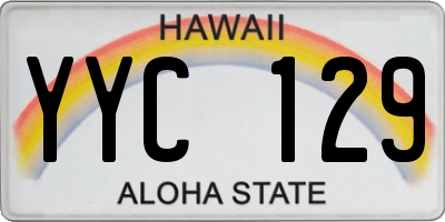 HI license plate YYC129