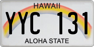 HI license plate YYC131