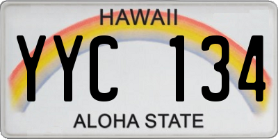 HI license plate YYC134