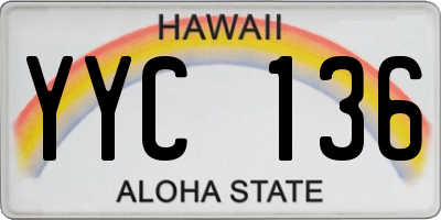 HI license plate YYC136
