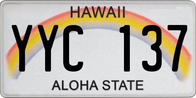 HI license plate YYC137