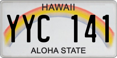 HI license plate YYC141