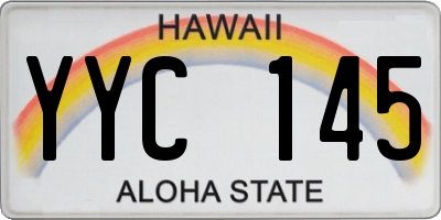 HI license plate YYC145