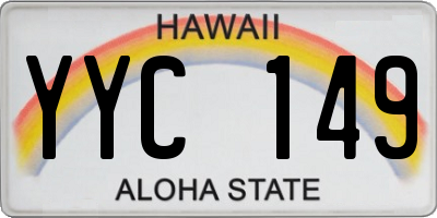 HI license plate YYC149