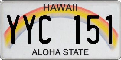 HI license plate YYC151