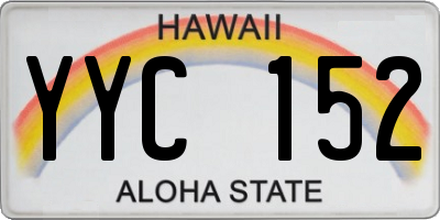 HI license plate YYC152