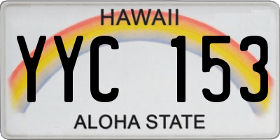 HI license plate YYC153