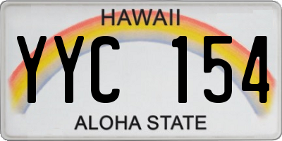 HI license plate YYC154