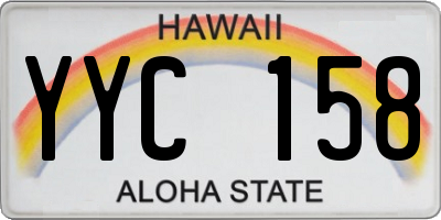 HI license plate YYC158