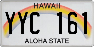HI license plate YYC161