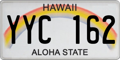 HI license plate YYC162