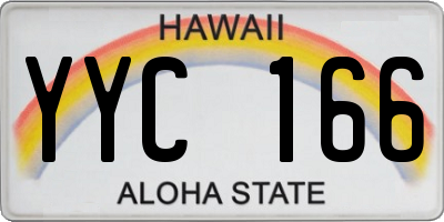 HI license plate YYC166