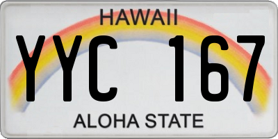 HI license plate YYC167