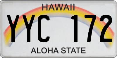 HI license plate YYC172