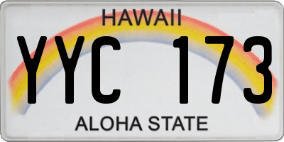HI license plate YYC173