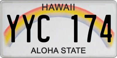 HI license plate YYC174