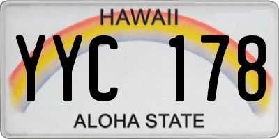 HI license plate YYC178