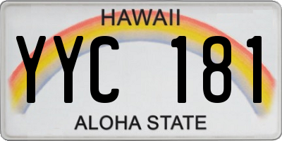HI license plate YYC181
