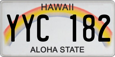 HI license plate YYC182