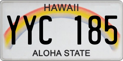 HI license plate YYC185