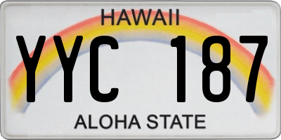 HI license plate YYC187