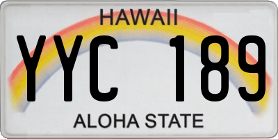 HI license plate YYC189