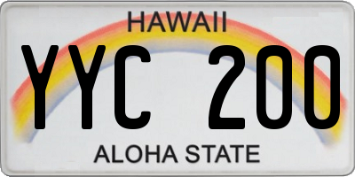 HI license plate YYC200