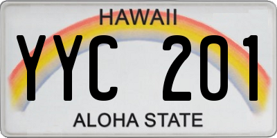 HI license plate YYC201