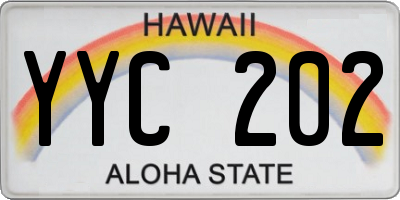 HI license plate YYC202