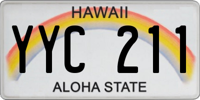 HI license plate YYC211
