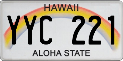 HI license plate YYC221