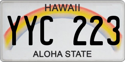 HI license plate YYC223