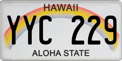 HI license plate YYC229