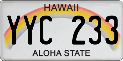 HI license plate YYC233