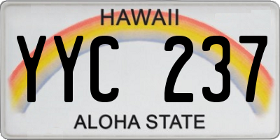 HI license plate YYC237