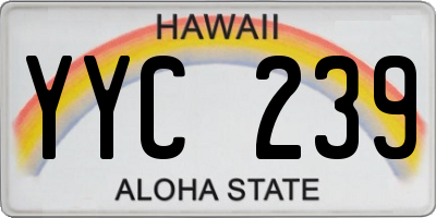 HI license plate YYC239