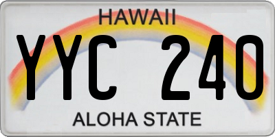 HI license plate YYC240