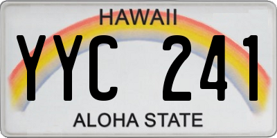HI license plate YYC241
