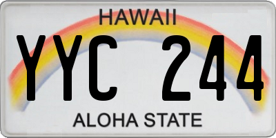 HI license plate YYC244