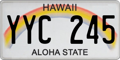 HI license plate YYC245