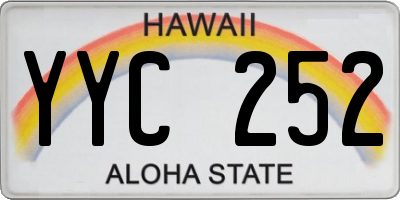 HI license plate YYC252