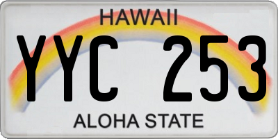 HI license plate YYC253