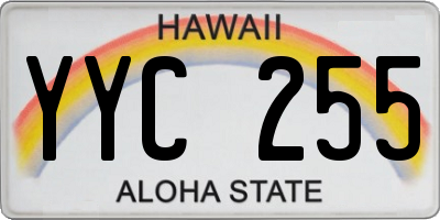 HI license plate YYC255