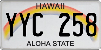 HI license plate YYC258
