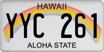 HI license plate YYC261
