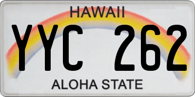 HI license plate YYC262