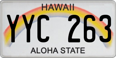 HI license plate YYC263